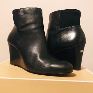 Michael Kors Bromley Black Heeled Wedge Booties